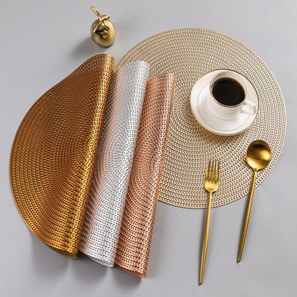 

mats & pads 38cm round pvc placemat kitchen dining table steak pad anti-scalding insulation nordic el restaurant home decor