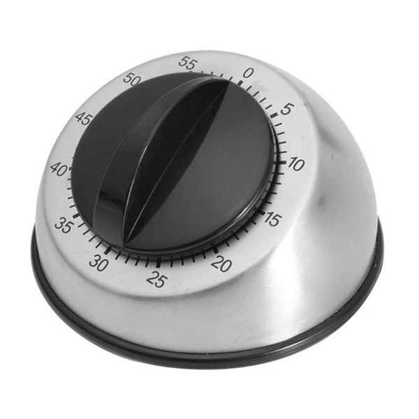 

kitchen timers 1pc stainless steel dome shape timer 60-minutes countdown mechanical wind up alarm clock home cooking tools #lr2