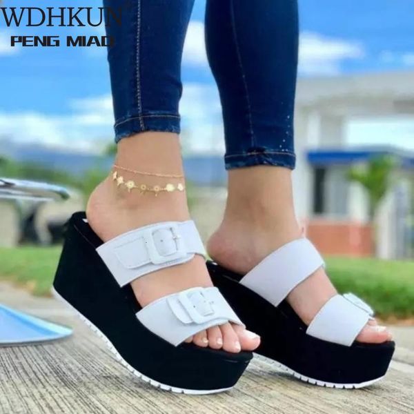 

sandals slippers women shoes thick bottom platform summer beach female slides casual outdoor lady 2021 ladies uydo, Black
