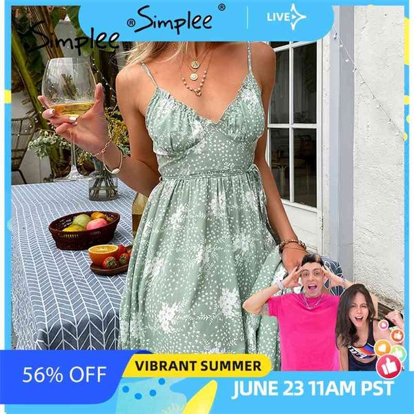 

casual green sling print women dress summer v-neck holiday style maxi elegant high-waist lace-up ruffle 210623, Black;gray
