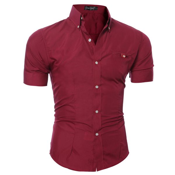 

men's slim fit solid casual short sleeve shirt 8 colors -3xl8609, White;black