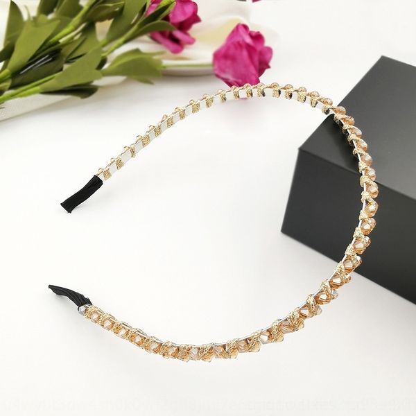 

tn3 korean headbands fashion crystal bandcrystal hair winding narrow edge hairpin women's headband jewelry boutique, Silver