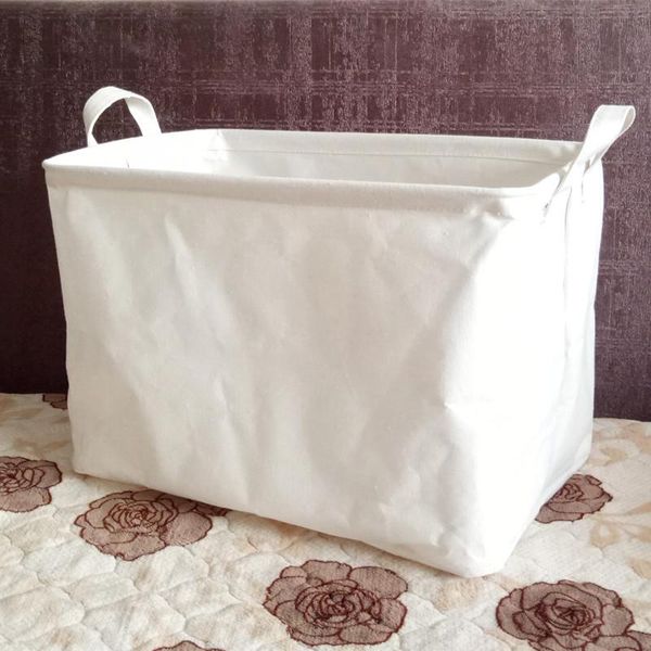 

storage bags primary color cotton and linen box, large clothing sorting debris bag
