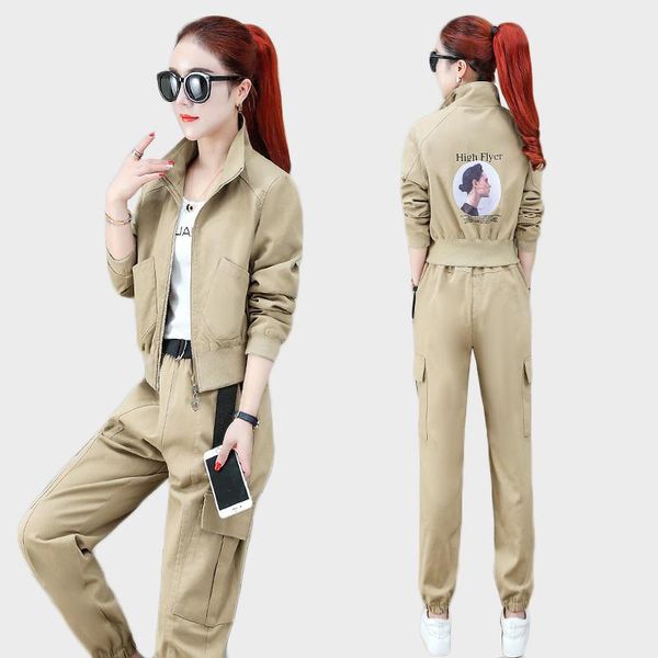 

women's tracksuits haute couture women office clothing set elegant lady clothes spring/autumn 2 piece + pants 203, Gray