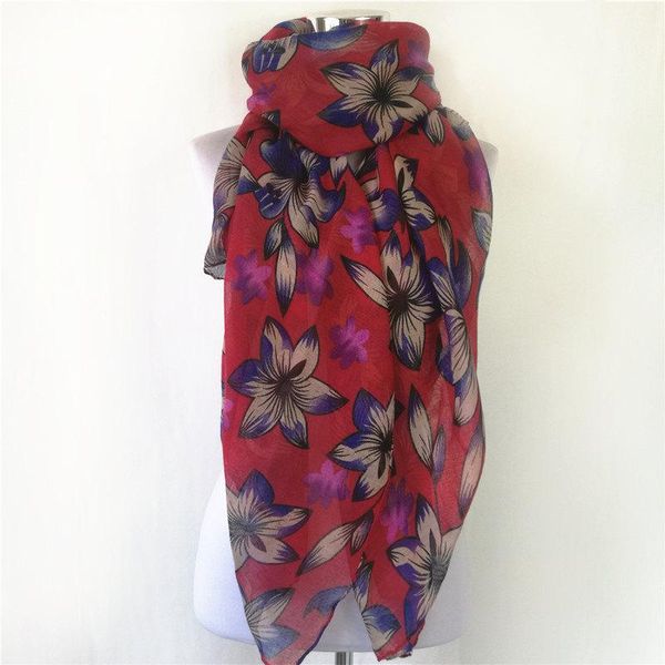 

scarves fashion flower scarf in women's lady's long shawl, Blue;gray