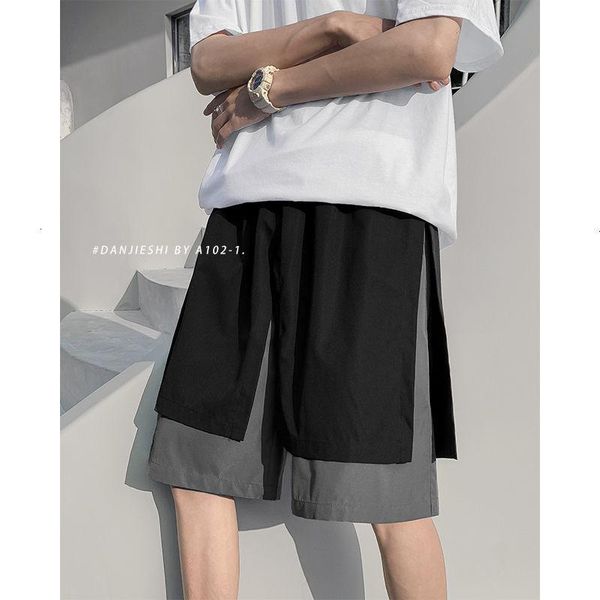 

neploha men's streetwear loose straight shorts 2021 fashion casual oversize pants harajuku style male hip hop, White;black