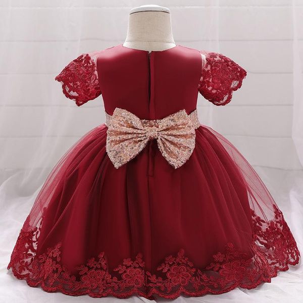 

girl's dresses 0-24 born baby baptism dress summer cute girls clothes tulle lace infant christmas party clothing 1st birthday, Red;yellow