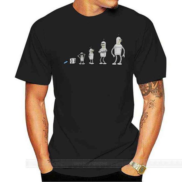 100% algodão O-pescoço estampado tshirt homens camiseta T-shirt das mulheres do geek da evolução do Bender G1217