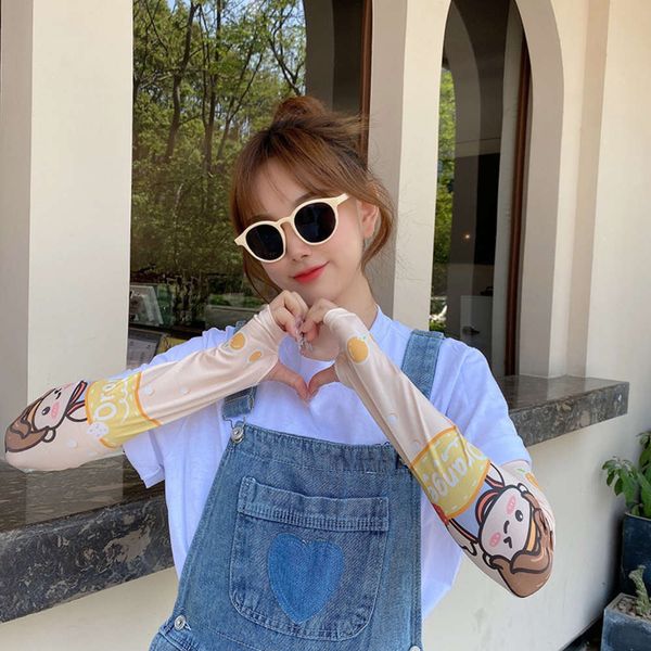 

ice sleeve female spring and summer cute cartoon korean sunscreen riding gloves outdoor thin ice silk