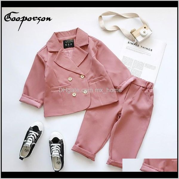 

sets baby baby, kids & maternity drop delivery 2021 toddler sleeve jakcet and long pants little girl cool clothing suit fashion outfits cute, White