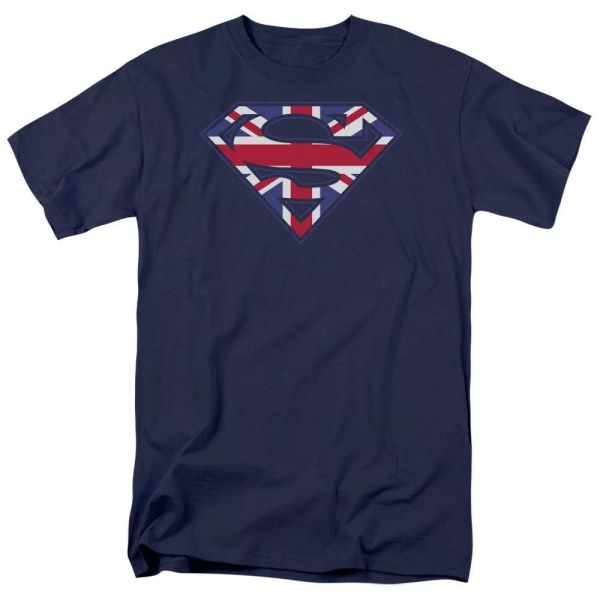 

Superman Great Britain Shield T-Shirt DC Comics Sizes S-3X NEW, White;black