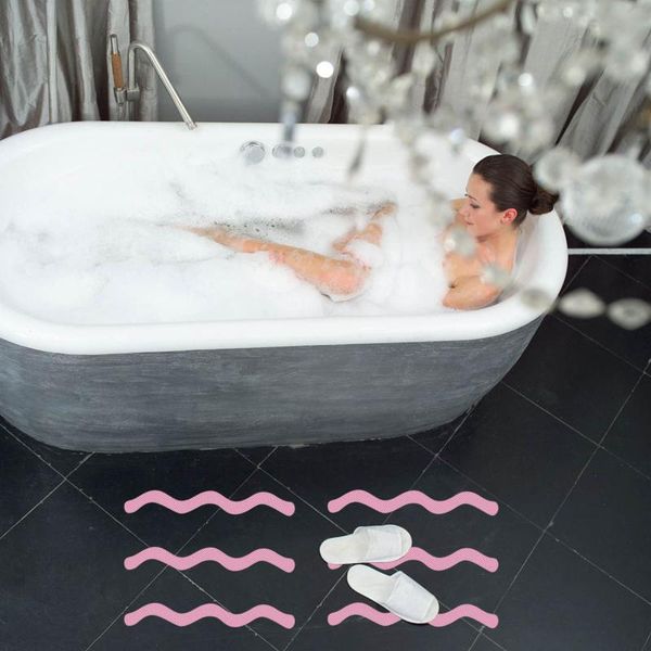 

bath mats 6pcs bathtub stickers non-slip stair steps s type anti-slip rubber bathroom shower