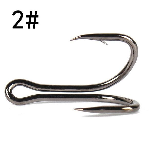 

50pcs/set double fishing grappling sharp hook fishhook for jig bass bait lure size #1/2/4/6/8 fish tackle pesca tool hooks