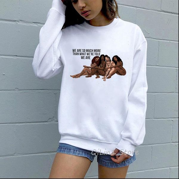 

friends melanin kawaii black girls women hoodies print white bff sweat femme tv show jumper streetwear