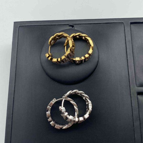 

design jewelry 2021 new letter full diamond earrings for women, Golden