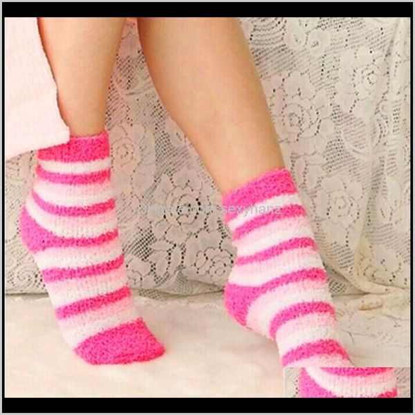 

hosiery womens underwear apparel drop delivery 2021 5pairslot winter for women towel warm fuzzy socks candy color thick floor th, Black;white