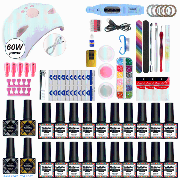 

manicure set nail kits for beginners starter kit gel polish led lamp nails and complete art