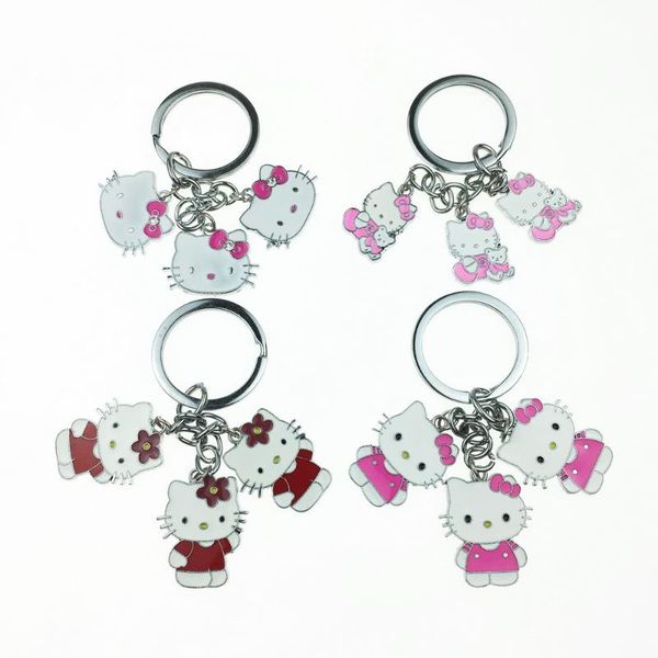 

keychains cute cat alloy key chain three-in-one gift collection keychain, Silver