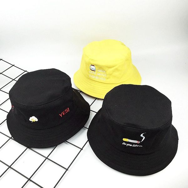 

fashion fun cartoon embroidered basin hat for women traveling in summer