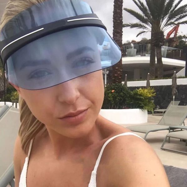

designer visor upgraded thickened brand sun hat summer cap casquette outdoor uv sunglasses adjustable size 56-62cm sports golf tennis beach, Blue;gray