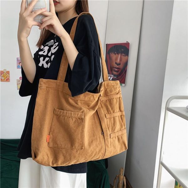 

evening bags canvas tote shopper wome's bag large korean shoppers female students shoulder cotton cloth shopping handbag book bolsas
