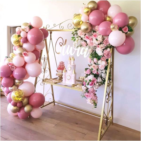 

party decoration pink balloon flower garland arch kit gold confetti balloons for parties birthday wedding baby shower decor