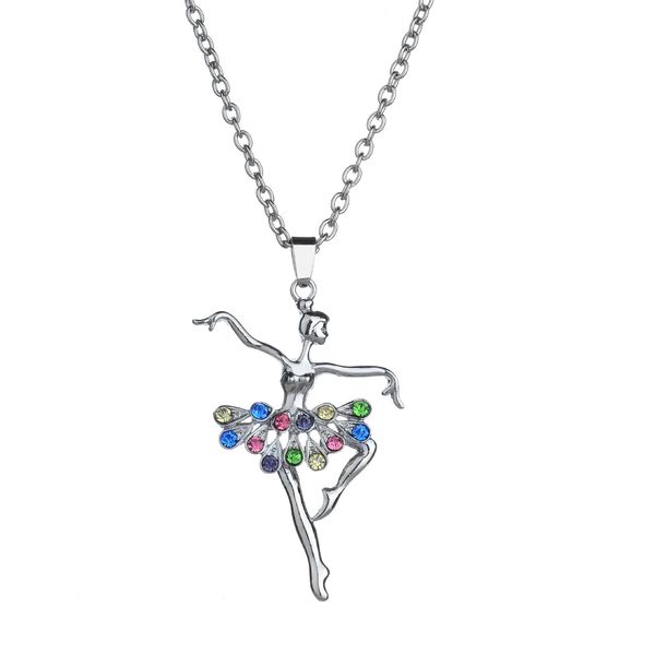 

jewelry ballet necklace pendant long sweater chain, Silver