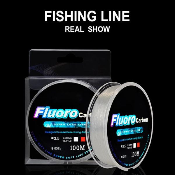 

braid line 100m fluorocarbon fishing 4-34lb 0.14mm-0.5mm carbon fiber coating leader sinking lure