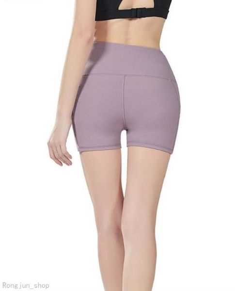 

2021 new womens sports gym compression phone pocket wear under base layer women short pants athletic solid tights yoga shorts running pants, Black