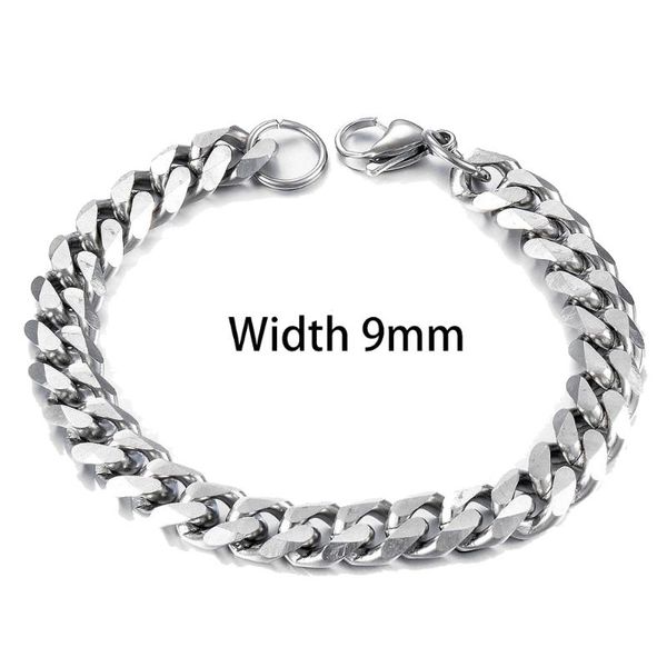 

link, chain men's stainless steel cuban bracelet can give fashion jewelry, Black