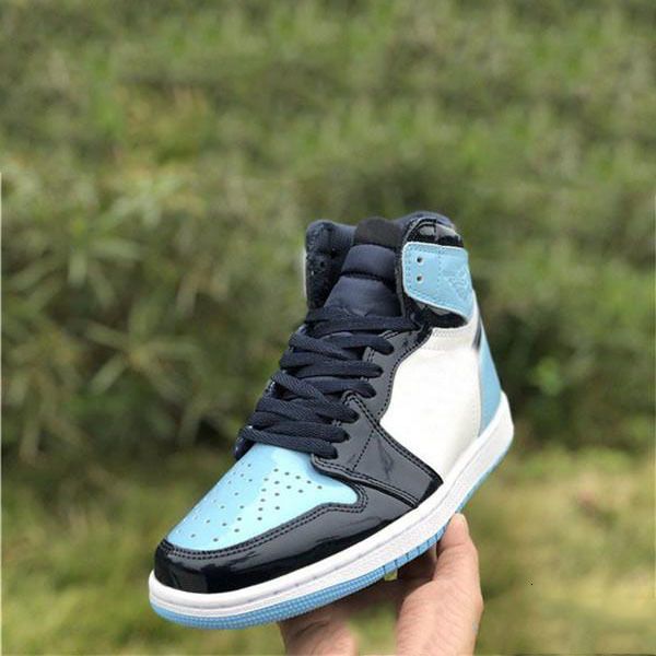 

ty 1 high og unc patent wmns 1s obsidian blue white basketball shoes men women sneakers