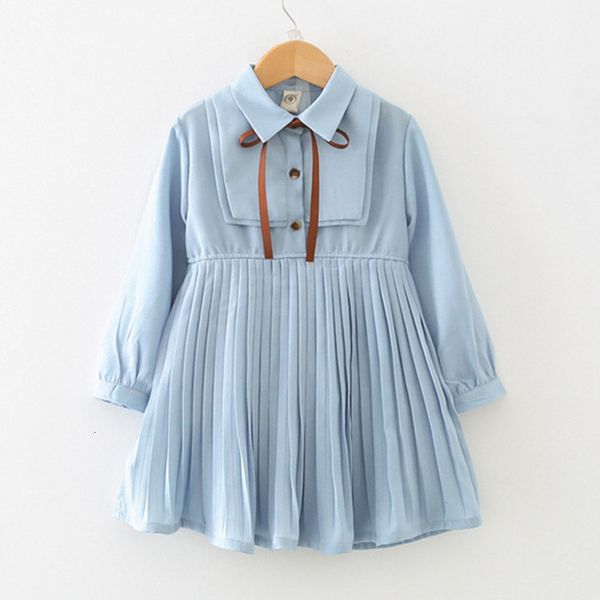 

girl's dresses kids girl dress long sleeve tie bow children clothing pleated autumn casualÂ dress c0228, Red;yellow