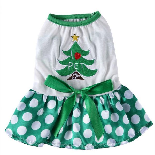 

dog apparel pet polyester christmas cosplay costume for small medium dogs puppies dress snow tree print
