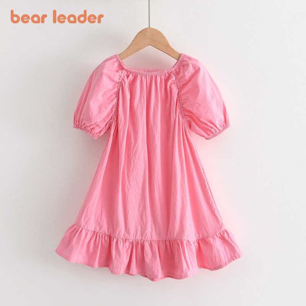 Ayı Lideri Bebek Kız Doğum Günü Partisi Elbiseler Yaz Moda Kore Tarzı Çocuklar Kız Ruffles Vestidos Çocuk Tatlı Kostüm 3-7Y 210708