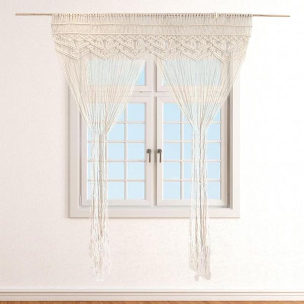 

tapestries macrame wall hanging hand woven bohemian cotton beige curtains decoration tapestry for home window door decor