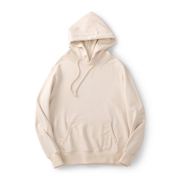

380g full cotton embryo cloth hoodie plain men's winter solid color, Black