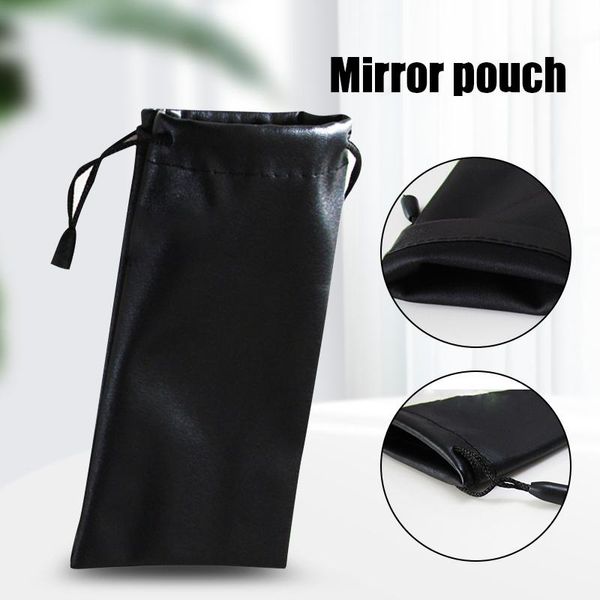 

storage bags waterproof drawstring 1/5/10pcs leather glasses bag pu 9*18cm black soft pouch hangable for eyeswear j2y