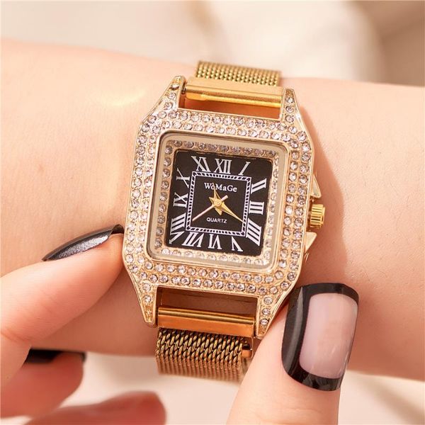 

wristwatches montre femme 2021 luxury women watch rose gold women's mesh belt fashion relojes para mujer, Slivery;brown