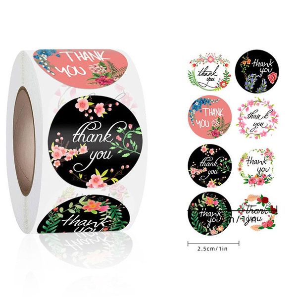 

500pcs/roll gift sealing stickers thank you love design diary scrapbooking festival birthday decorations labels wrap