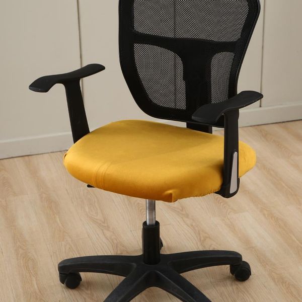 

chair covers solid kitchen office stretch cover seat protector elastic yellow green dining computer slipcover for living room