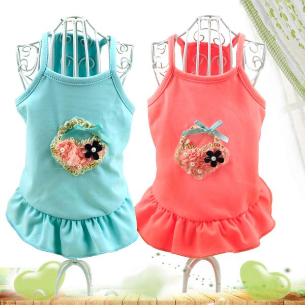 

pet suspender love lace princess skirt summer clothes dog supplies teddy vip