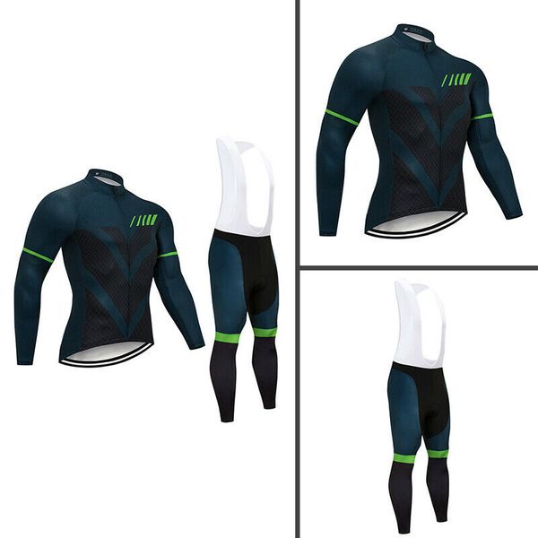 

2021 long sleeve cycling jersey bike bib pants set mens bicycle outfits coat pad, Black;red