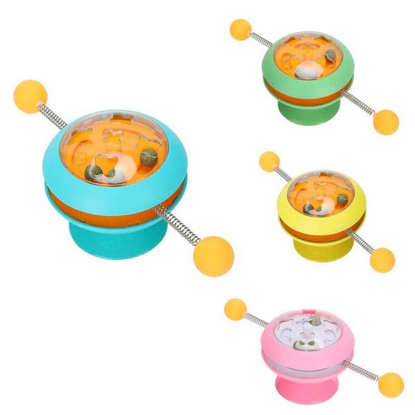 

cat toys windmill spring interactive toy pet turntable teasing with catnip ball