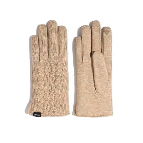 

five fingers gloves ladies winter cashmere warm outdoor sports cold-proof knitted plus velvet thicken touch screen, Blue;gray