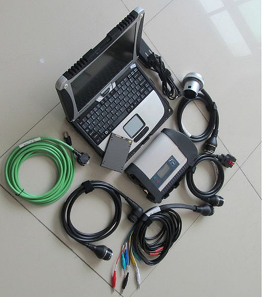 Für Benz mb star c4 und v2023-09 SSD im Auto-Diagnose-Laptop für Panasonic Toughbook Cf19 (robust, Touchscreen, i5 4 GB)