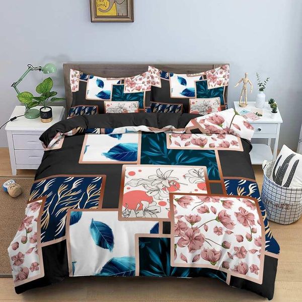 

geometric pattern 2/3pcs bedding cover set 100% microfiber duvet and pillowcase 14 size sets