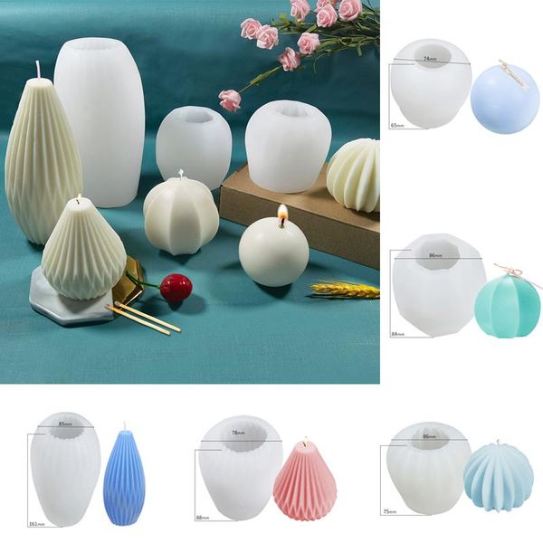 

craft tools diy geometric rhombus round aroma candle mold handmade soap home decoration lantern pear shape