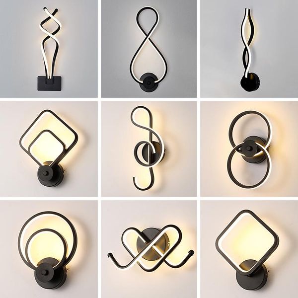 

wall lamp nordic minimalist geometric shape square heart living room tv dining led lighting bedroom bedside