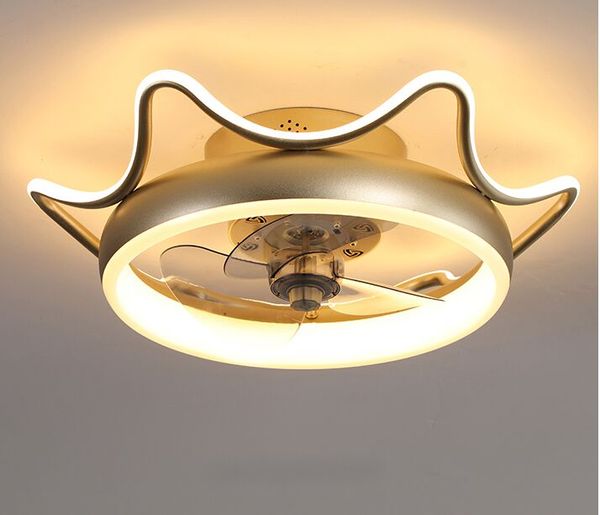 Modern minimalist tavan fanı ışık kristal dekoratif led uzaktan kumanda aydınlatma yatak odası lamba AC220V / 110 V