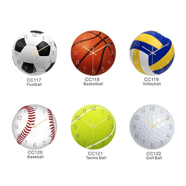 

wall clocks clock round ball sports acrylic silent movement decorative for home decoration